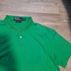 Ralph Lauren Polo Shirt Mens Large Green Vintage Lisle Golf Pima Cotton Preppy